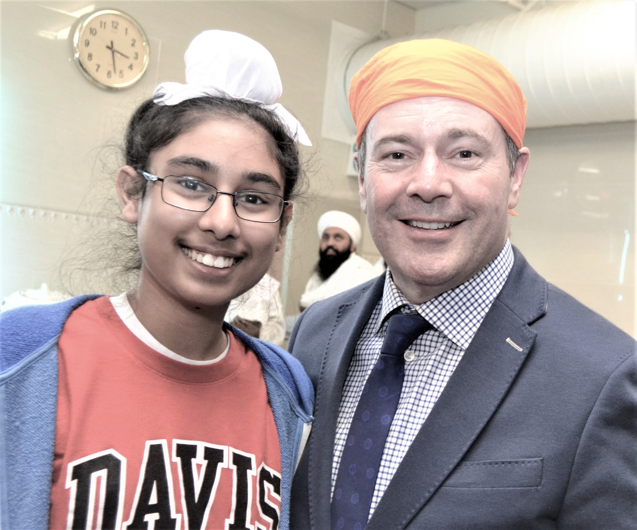 Satnam Singh Flora with AB Premier Jason Kenney