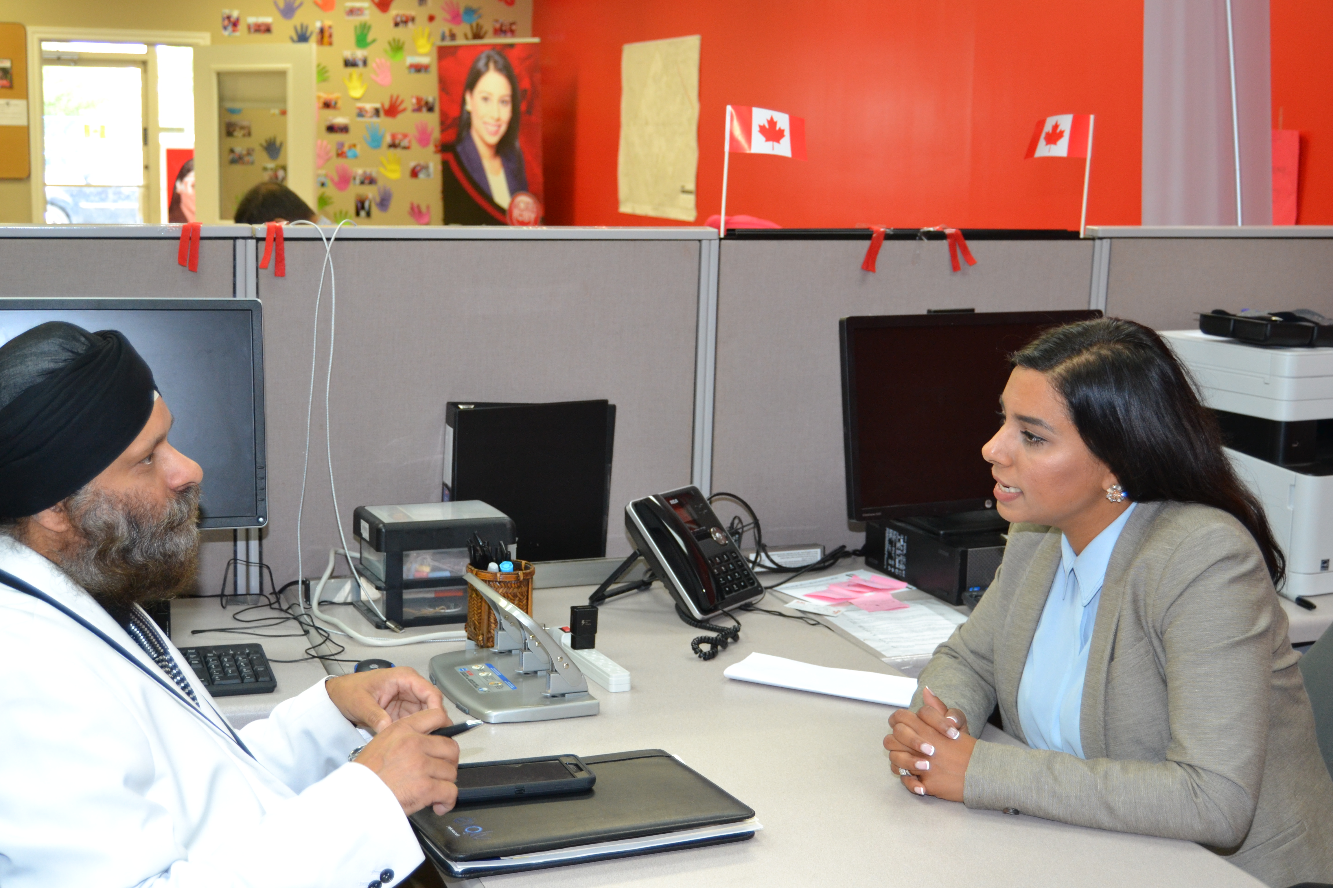 Surjit Singh FLora with Ruby Sahota Brampton MP