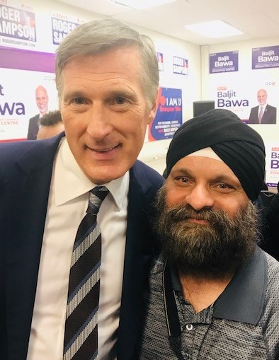 Surjit Singh Flora with People’s Party of Canada/Leader Maxime Bernier