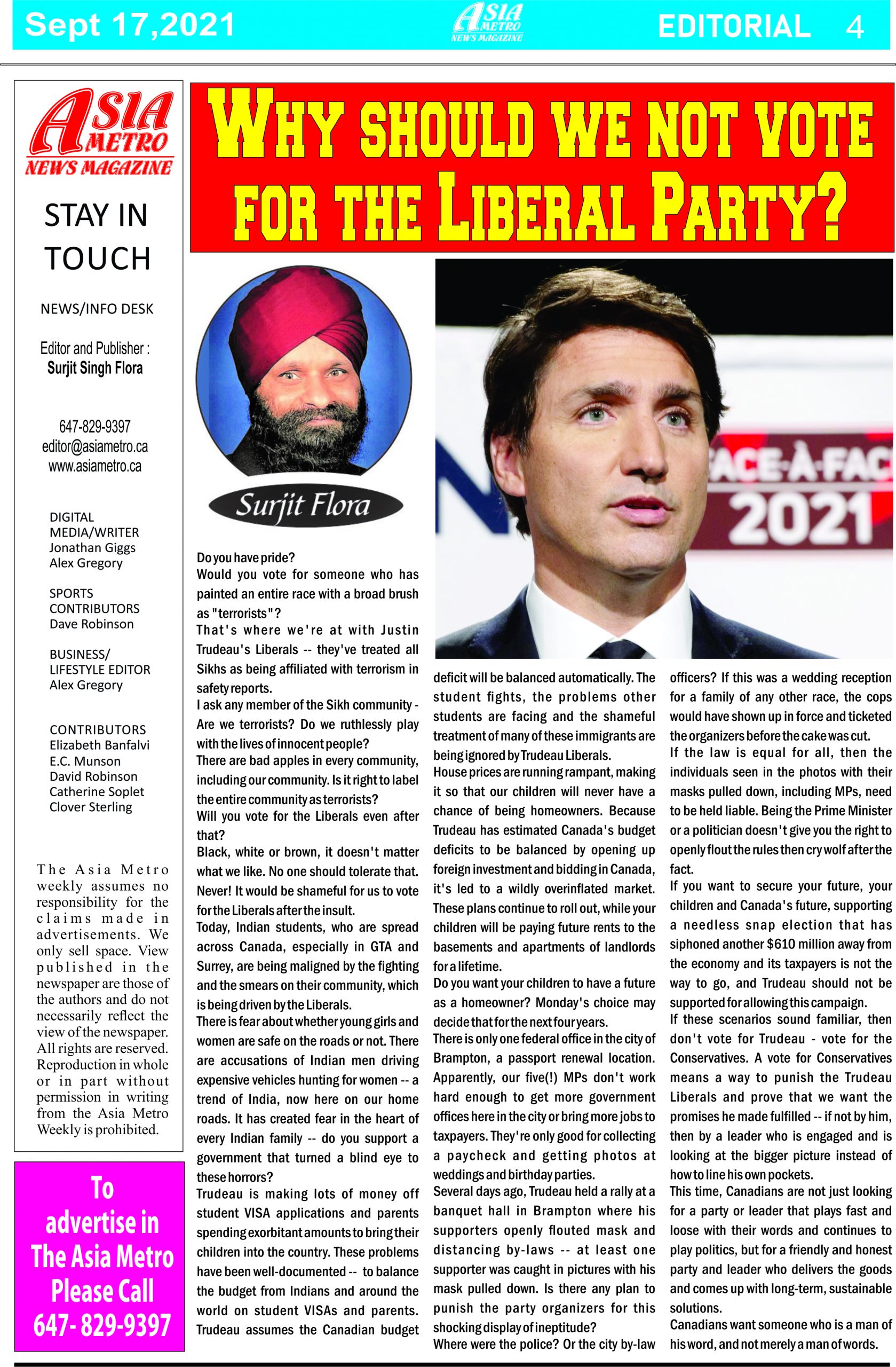 Why should we not vote for the Liberal Party?