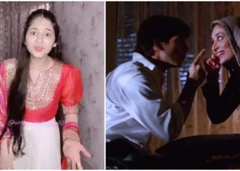 Harshaali Malhotra recreates Kareena Kapoor’s scene from Jab We Met, repeats ‘main bhaag rahi hoon’ line.