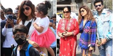 Shilpa Shetty, Shamita Shetty, mom Sunanda travel to Alibaug amid court summons, Raqesh Bapat joins the fam. Watch