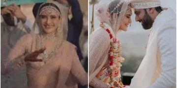 Karishma Tanna dances to Sajna Tere Liye as she walks towards Varun Bangera waiting in mandap on wedding day. Watch