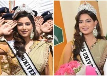 Harnaaz Sandhu in elegant saree dances with Indo-Tibetan Border Police families and children: See pics, videos