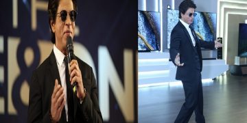 Shah Rukh Khan, striking his iconic pose in black suit, looks as charming as anyone could ever be | In Pics