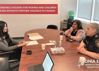 Sonia Sidhu, MP for Brampton South, applauds the launch of the Women and Children Shelter and Transitional Housing Initiative