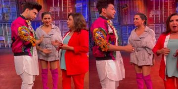 Karan Kundrra’s Kiss On Farah Khan’s Hands Has ‘Khatarnaak’ Reaction From Tejasswi Prakash | Watch
