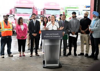 Deputy Prime Minister Chrystia Freeland Visits Brampton Truckers
