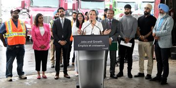Deputy Prime Minister Chrystia Freeland Visits Brampton Truckers