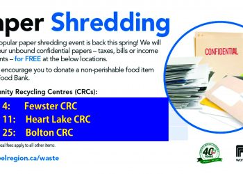 Peel offers free confidential paper shredding this spring