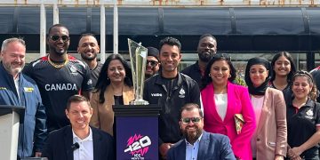 The T20 World Cup Trophy Tour kicks off in Brampton with great fanfare